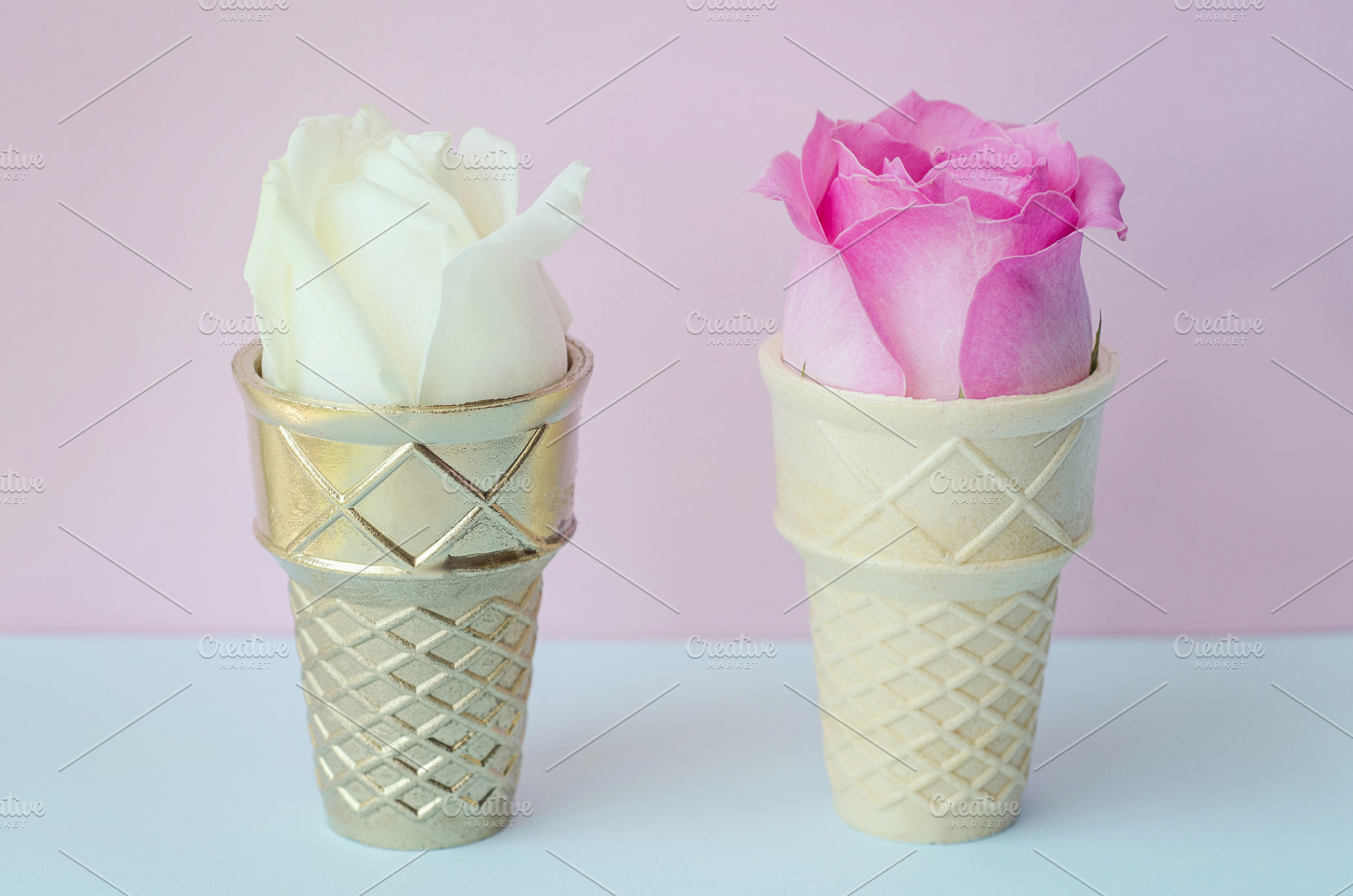 Flower, Ice Cream Cone, Pastel, an Arts & Entertainment Photo by The LUV Stock Photos
