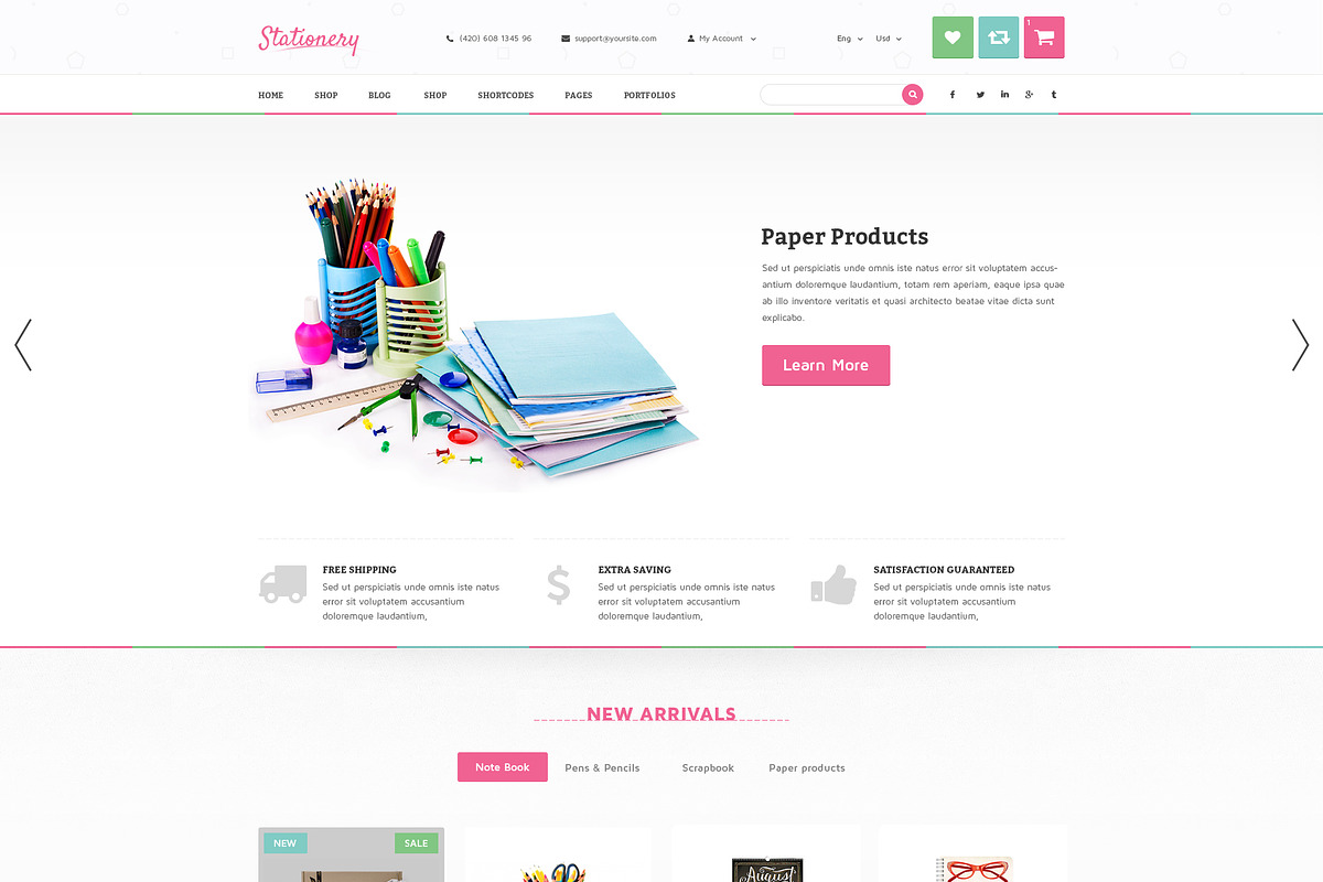 Stationery WooCommerce Theme, a WordPress Template by WPThemeGo (Photo 2 of 4)