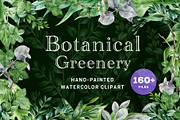 Botanical Greenery Clipart Set, a Decorative Illustration by AnitaPol (Thumbnail 1 of 13)