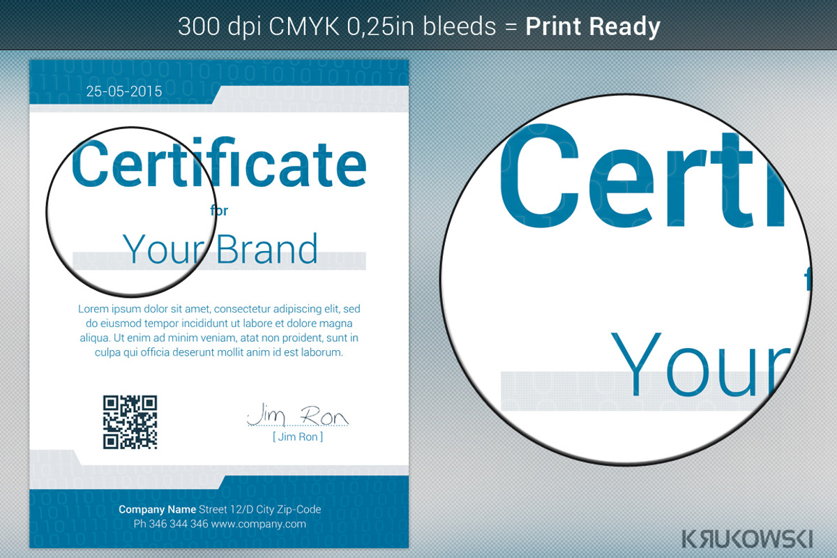 IT Certificate Template, a Stationery Template by Krukowski Graphics (Photo 2 of 3)