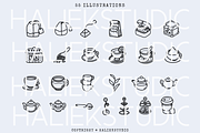 Cute Tea Time Procreate Stamps Brush, a Brushes & More by HalieKStudio (Thumbnail 3 of 9)