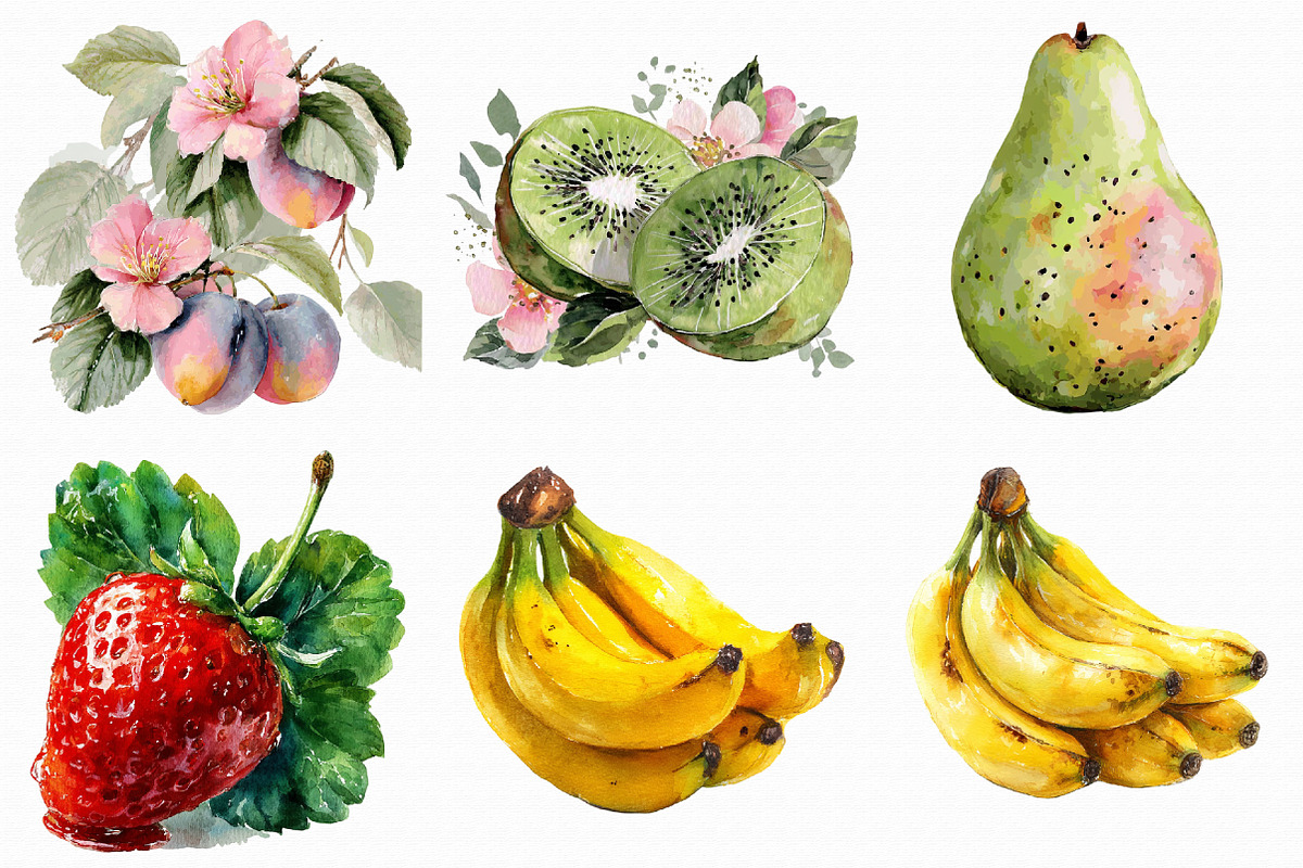 Watercolor Fruits Clipart, an Illustration by Libby Wishes (Photo 5 of 7)