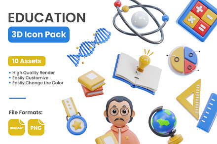 Education 3D Icons