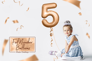 Foil Number Balloons Photo Overlays