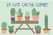 Cute cactus clipart, an Illustration by Poppymoondesign (Thumbnail 1 of 3)