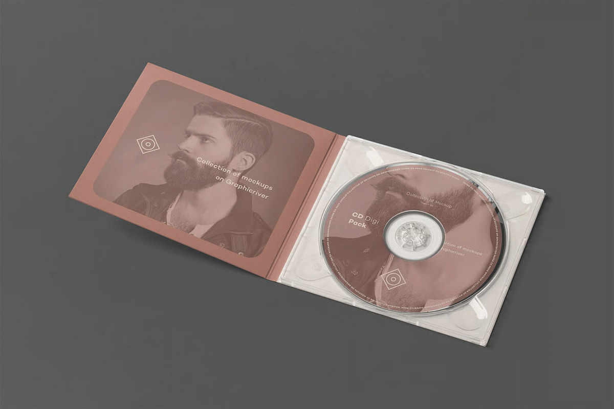 CD Digi Pack Mockup - Album Cover, an Advertising Mockup by DesignRushMarket (Photo 3 of 15)