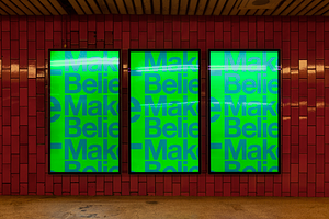 Digital poster screen set mockup