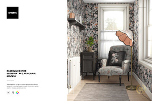 Reading Corner with Armchair Mockup, a Mockup by creatsy5
