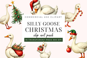 Silly Goose Christmas Clipart PNG