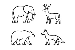 Four different animal illustrations, an Animal Illustration by ZinetroN