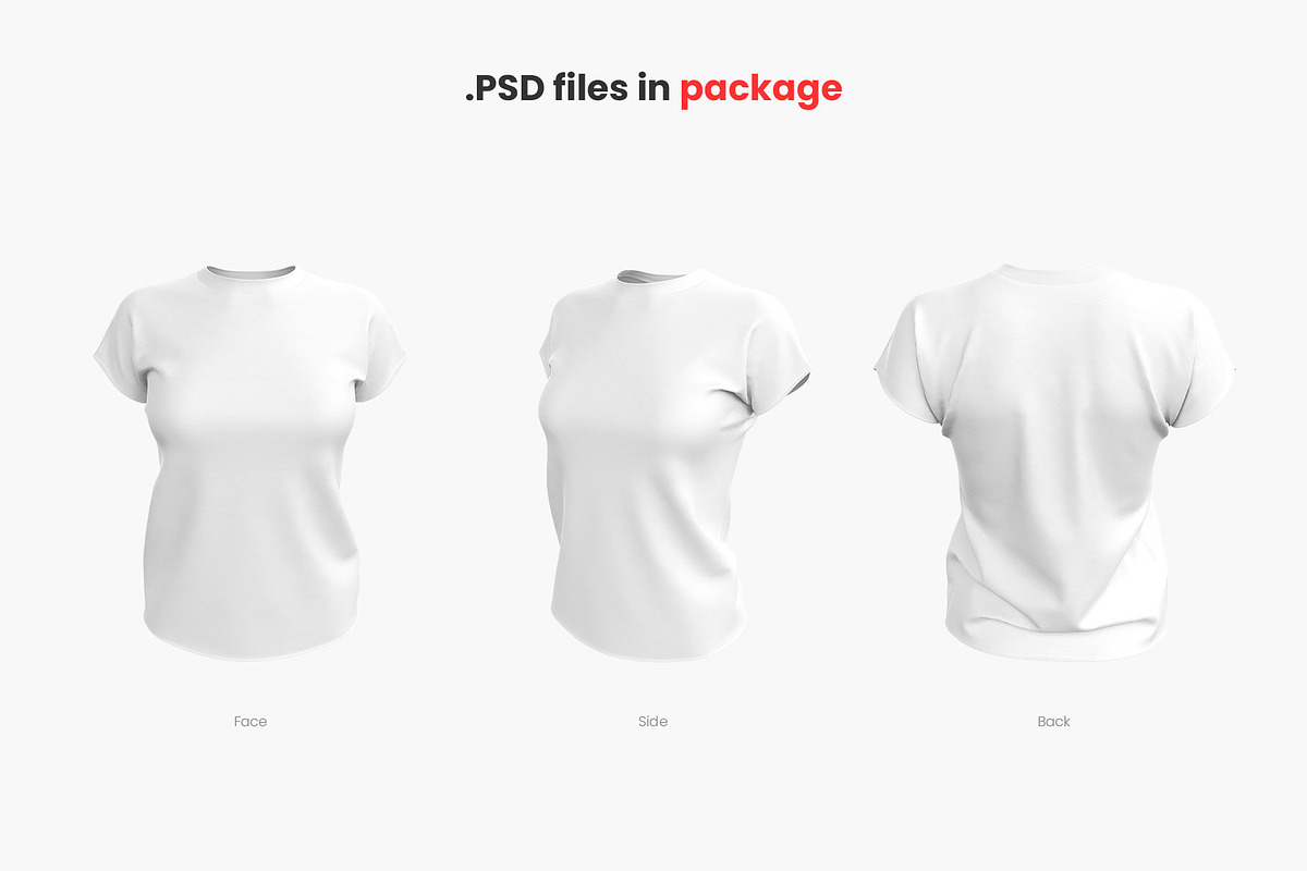 Realistic Women T-Shirt Mockup, a Shirt Mockup by Mockup+ (Photo 2 of 5)