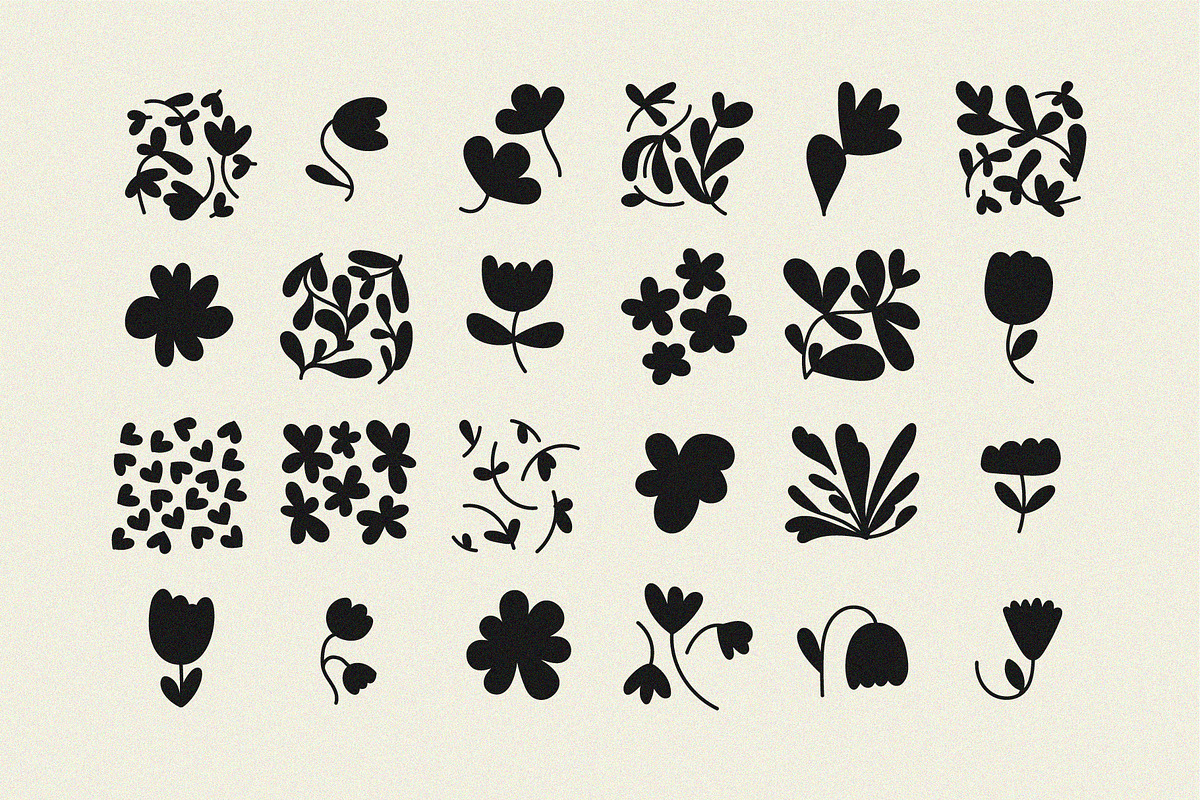 Folk Floral Motifs - Shapes & Masks, an Object Graphic by line & plane (Photo 2 of 6)