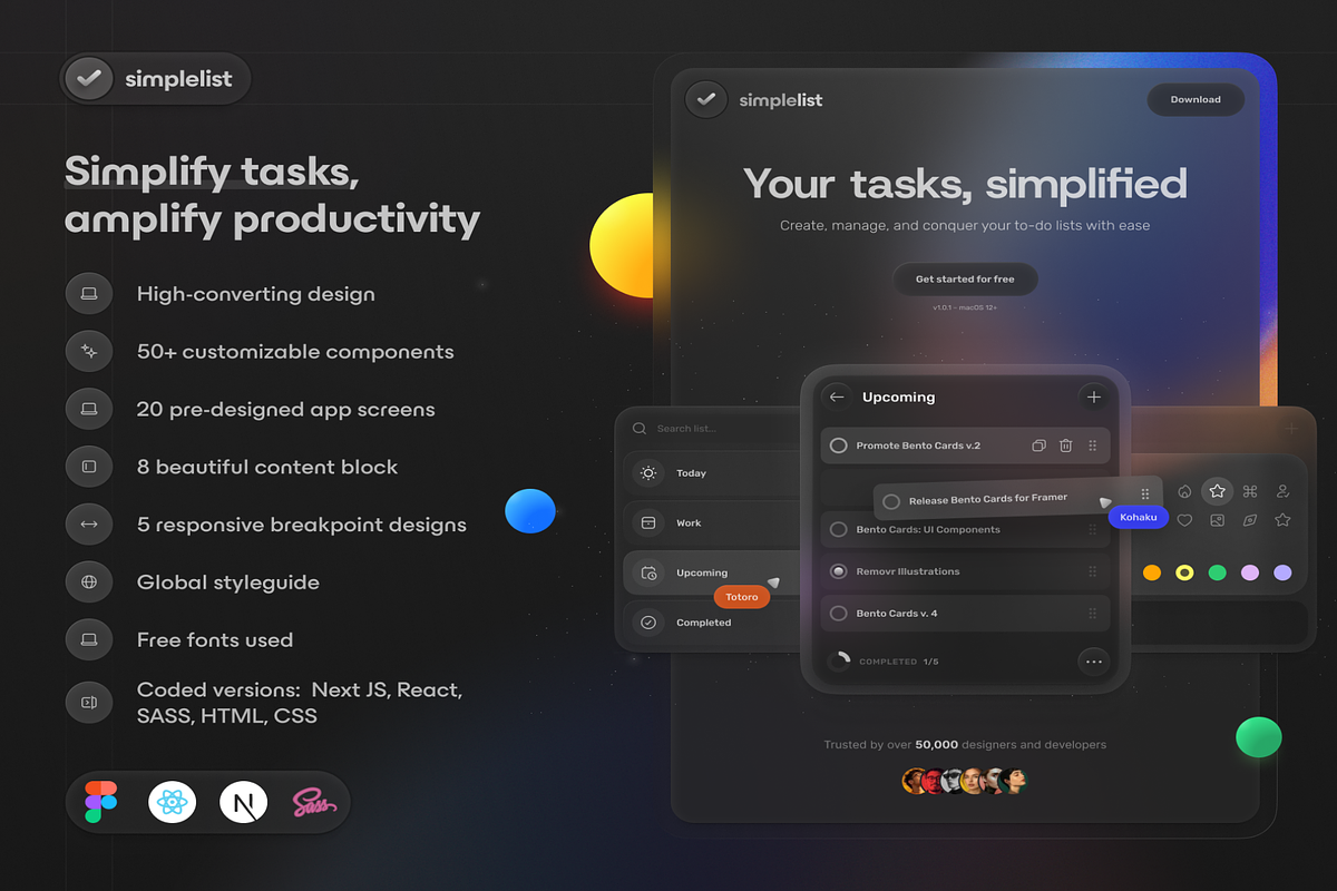 Coded App + Landing page Kit, a React Template by Creative Perspective (Photo 1 of 8)