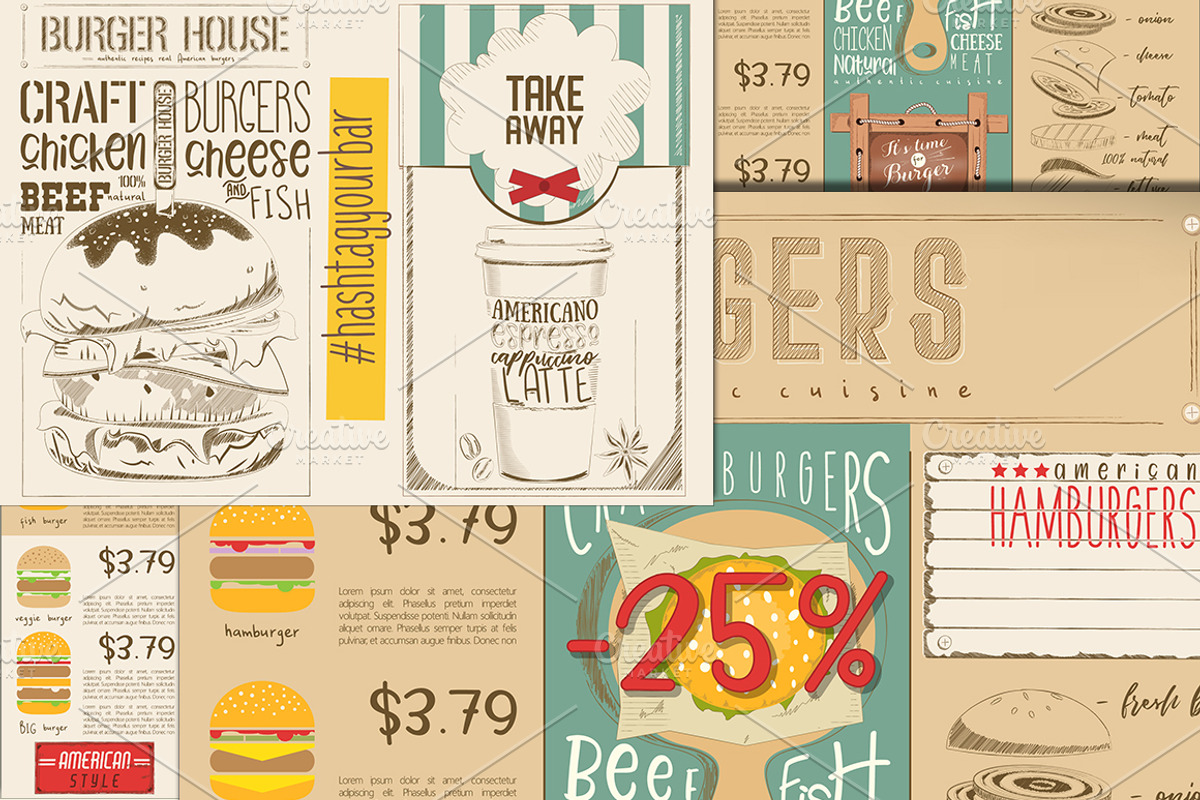 Burger Menu Template, a Templates & Theme by ELFIVETROV DESIGN (Photo 2 of 2)