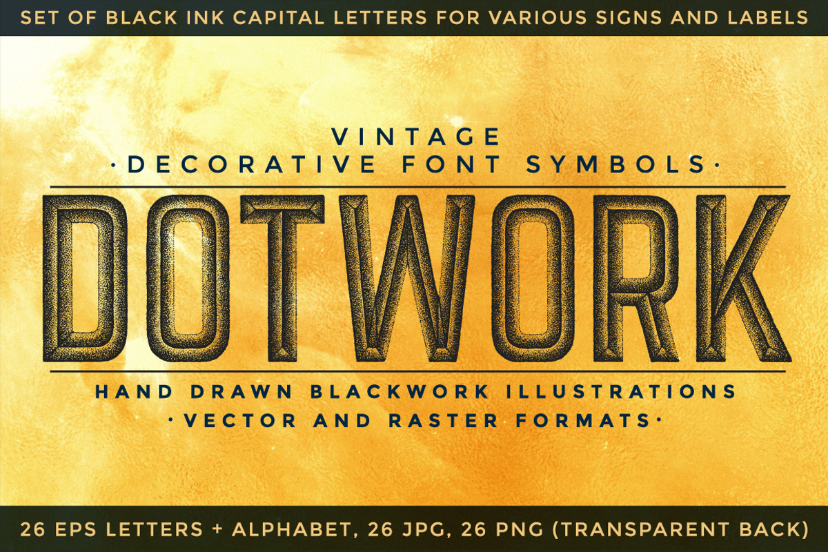 DOTWORK decorative font symbols