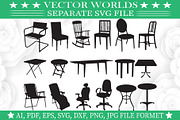 Chair And Table Svg, Chair,Table Svg, an Object Graphic by VectorWorlds (Thumbnail 1 of 3)