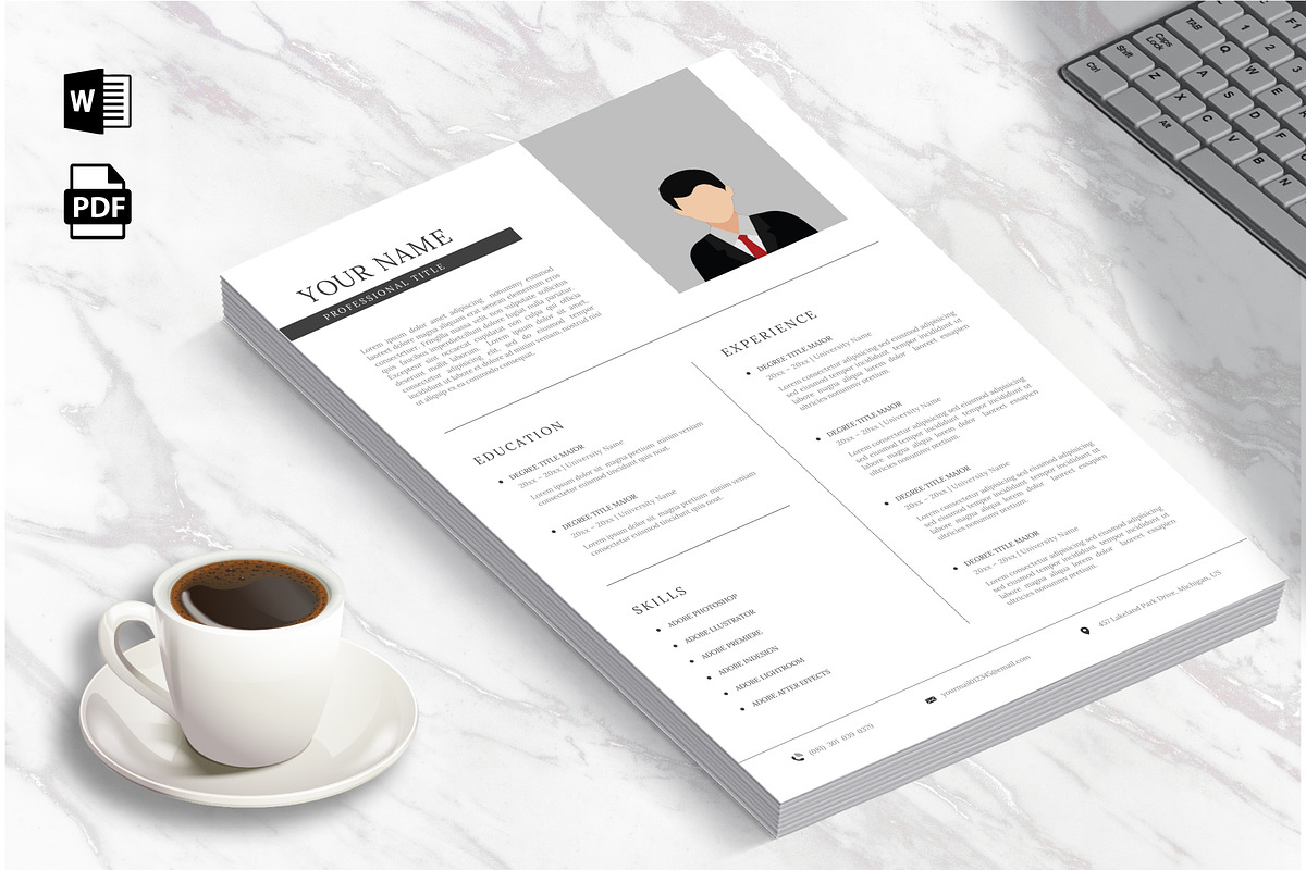 Resume, Creative CV Instant Download, a Resume Template by Blue Digital Studio (Photo 1 of 2)