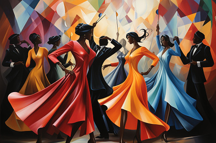 Abstract Dancing Print