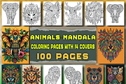 Animals Mandala Coloring Pages, an Animal Illustration by Coco Bloom (Thumbnail 1 of 4)