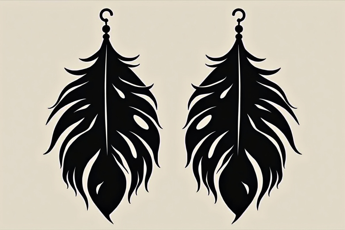 Leaf Earring Silhouette Bundle, an Object Graphic by balal (Photo 15 of 15)