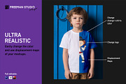111 Kids T-Shirt Mock-Up Set, a Shirt Mockup by Freeman Studio (Thumbnail 2 of 24)