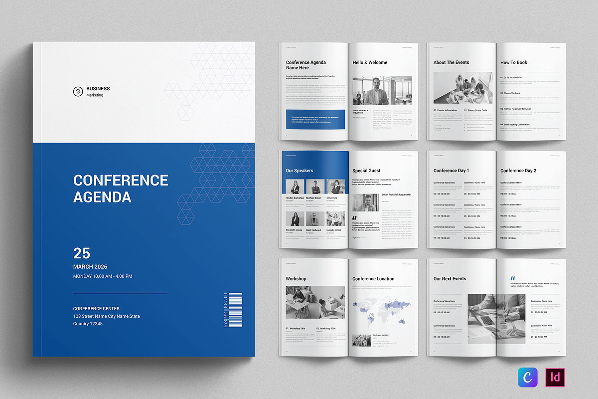Conference Agenda Template, a Brochure Template by E-Type (Photo 1 of 7)