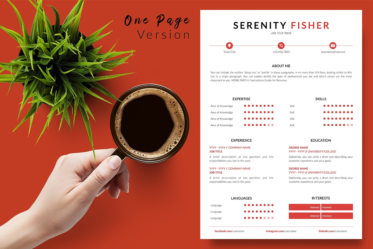Modern Resume Bundle / CV - Serenity, a Resume Template by Templates Design Co. (Photo 2 of 17)