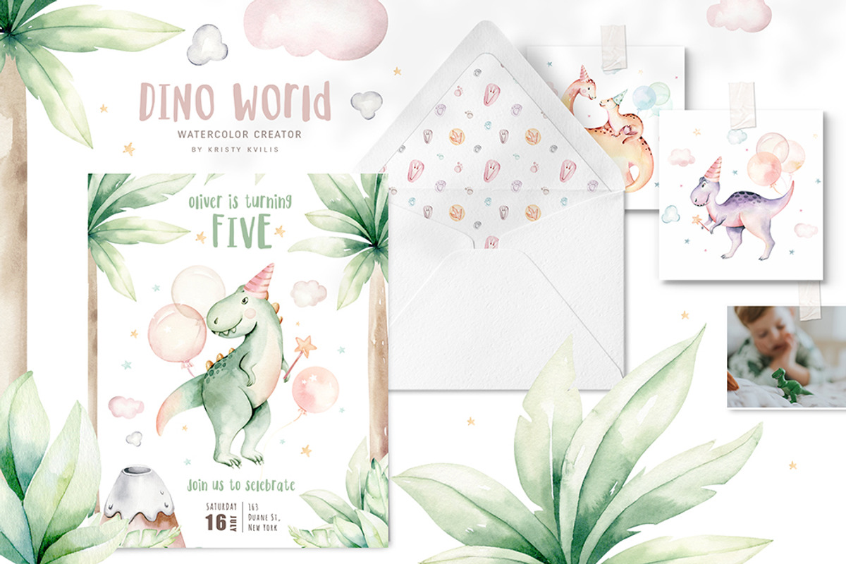 Dino world! Cute dinosaur set, an Animal Illustration by Peace ART (Photo 13 of 14)