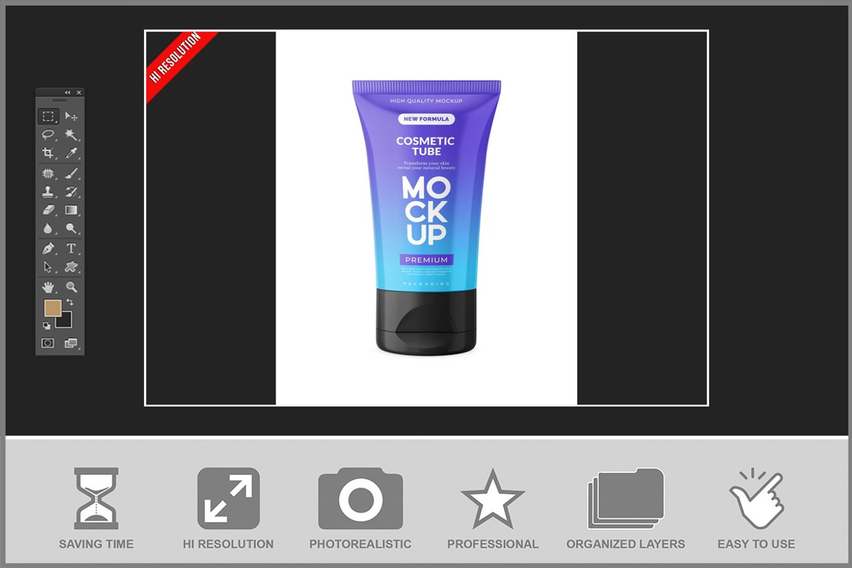 Cosmetic Tube Mockup, an Advertising Mockup by Bruno's Shop (Photo 2 of 3)