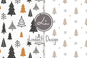 Christmast tree, snowflake pattern, a Pattern Graphic by lindoet23 (Thumbnail 1 of 2)