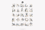 watercolor winter clipart set, a Decorative Illustration by Patishop Art (Thumbnail 10 of 10)