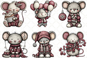 Quirky Christmas Mouse Clipart, an Illustration by Black Bird Studio (Thumbnail 4 of 6)