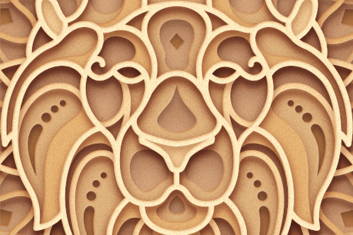 Lion 3D Mandala - SVG Laser cut file, an Object Graphic by Arshad Ali (Photo 5 of 8)