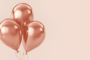 Soft colored balloons, plain bg, a Photo by Beautiful things