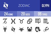 24 Zodiac Glyph Icons, an Icon by IconBunny (Thumbnail 1 of 3)