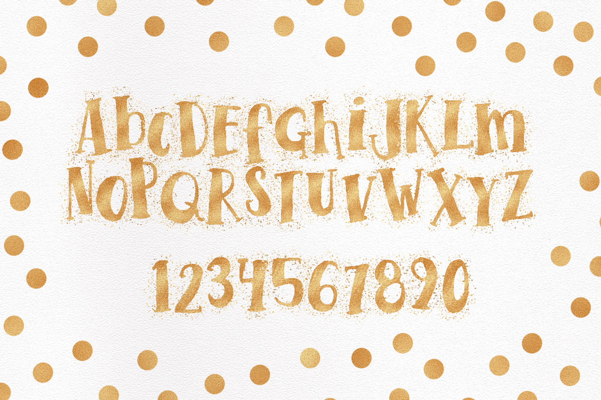 Time To Celebrate Gold Confetti Font preview 4