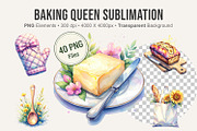 Watercolor Baking Queen Sublimation, an Illustration by Artnoy (Thumbnail 1 of 8)