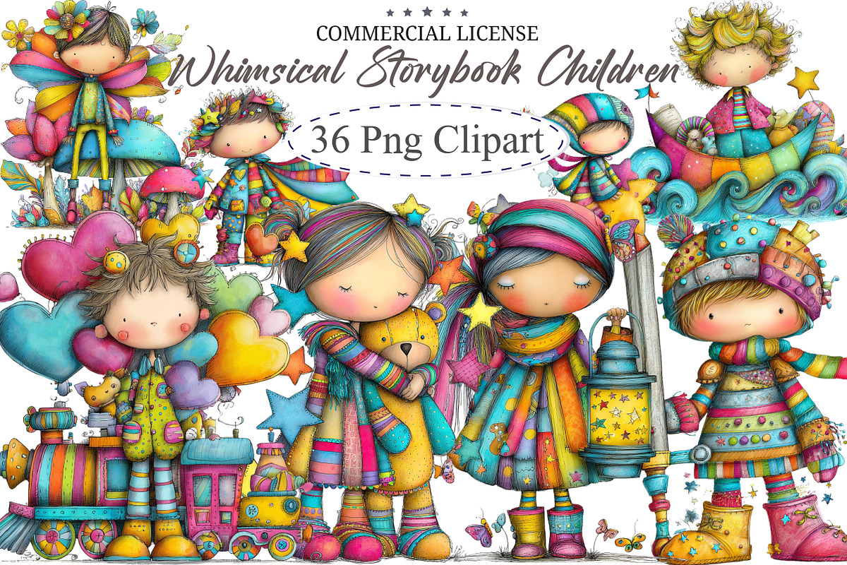 Whimsical Storybook Children Clipart, an Illustration by designcity5 (Photo 1 of 5)