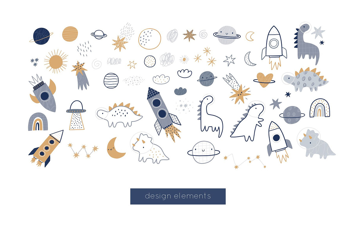 Cute Dinosaur Space Explorer, an Animal Illustration by Barkova Nadya (Photo 3 of 6)