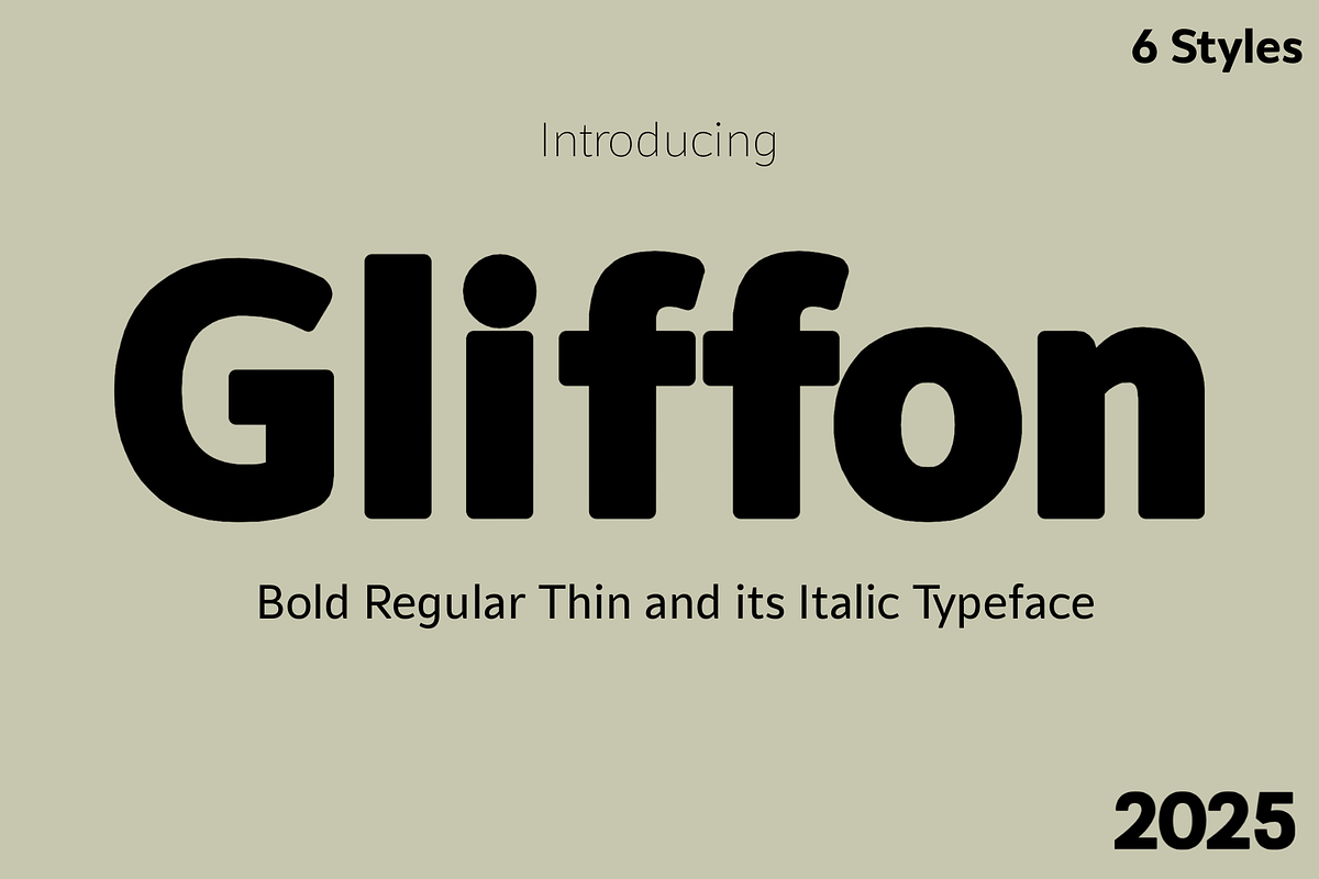Gliffon, a Sans Serif Font by Aditastudios (Photo 1 of 6)