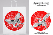 Japanese Cranes. Asian collection., a Pattern Graphic by Anastasia (Thumbnail 6 of 11)