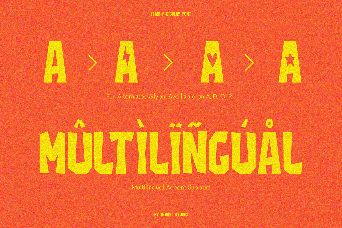 Flashy | Retro & Fun, a Font by Invasi Studio (Photo 8 of 9)