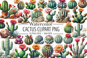 Watercolor Cactus Clipart, an Illustration by Libby Wishes (Thumbnail 1 of 7)
