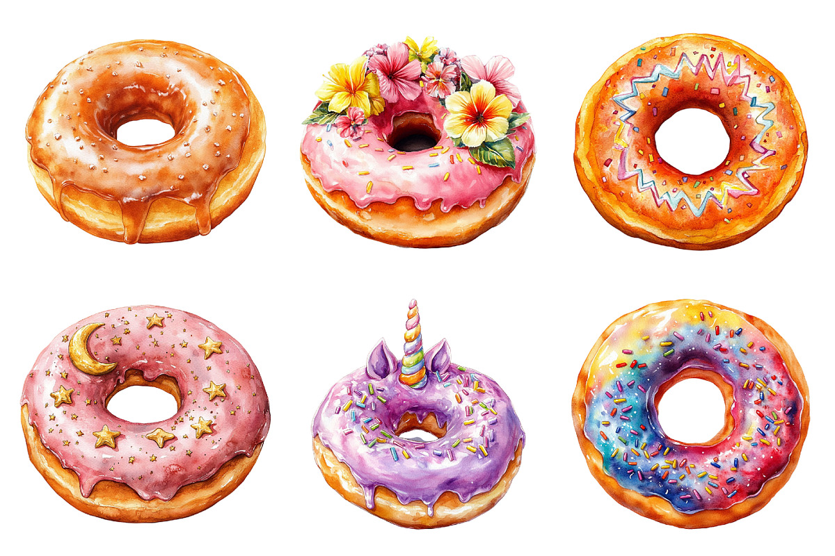 Colorful Donuts Clipart, an Illustration by Daily.Designs (Photo 4 of 4)