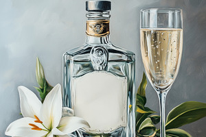 Mockup featuring a gin bottle, a Food & Drink Photo by Imaginarium