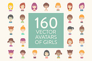 160 girls vector avatars, an Object Graphic by Storyteller Imagery (Thumbnail 1 of 4)