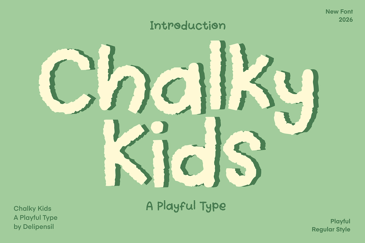Chalky Kids - Playful Handwritten Ch, a Handwritten Font by delipensil (Photo 1 of 7)