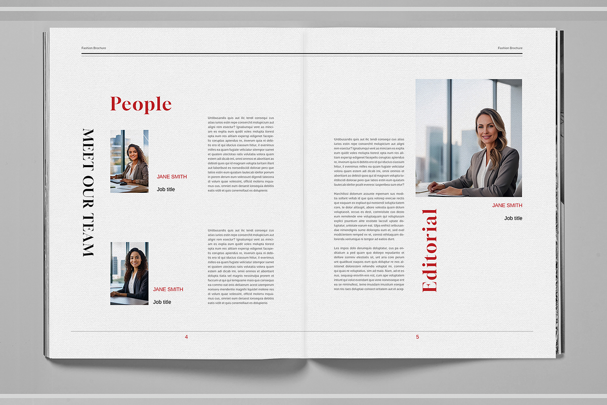 Red Fashion Studio Brochure Template, a Brochure Template by Boris Cupac (Photo 6 of 7)