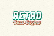 Photoshop Retro Text Styles, a Layer Style Add-On by Graphicsfuel (Thumbnail 1 of 2)