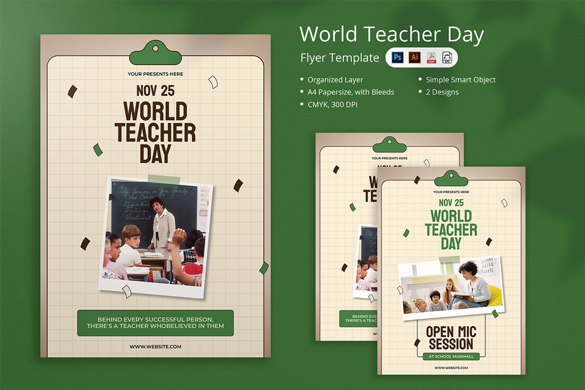 Genial - World Teacher Day Flyer, a Flyer Template by Attype (Photo 1 of 4)